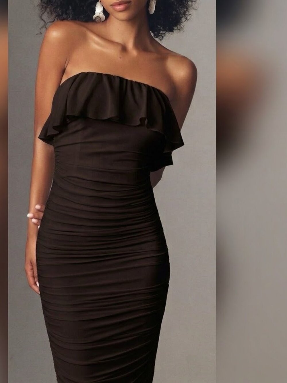 TORN BY RONNY KOBO PEARLA DRESS CHOCOLATE NWT